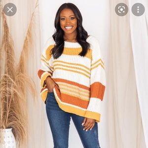 NWOT Pink Lily Striped Sweater